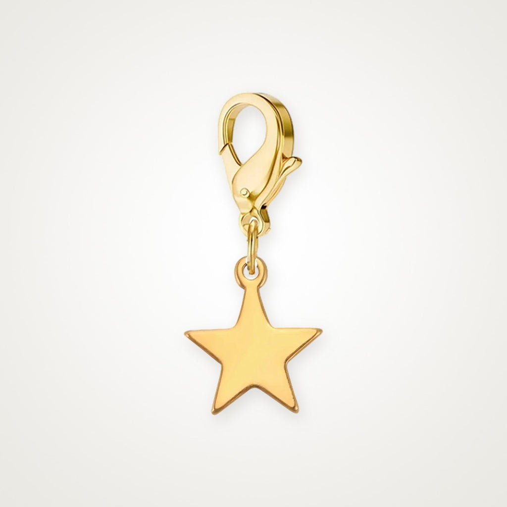 Charm Estrella dorado con broche de langosta