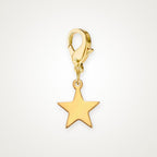 Charm Estrella dorado con broche de langosta