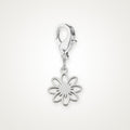 Charm Flor Calada plateado con broche de langosta