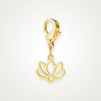 Charm Flor de Loto dorado con broche de langosta
