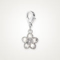 Charm Flor plateado con broche de langosta