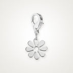 Charm Florecita plateado con broche de langosta