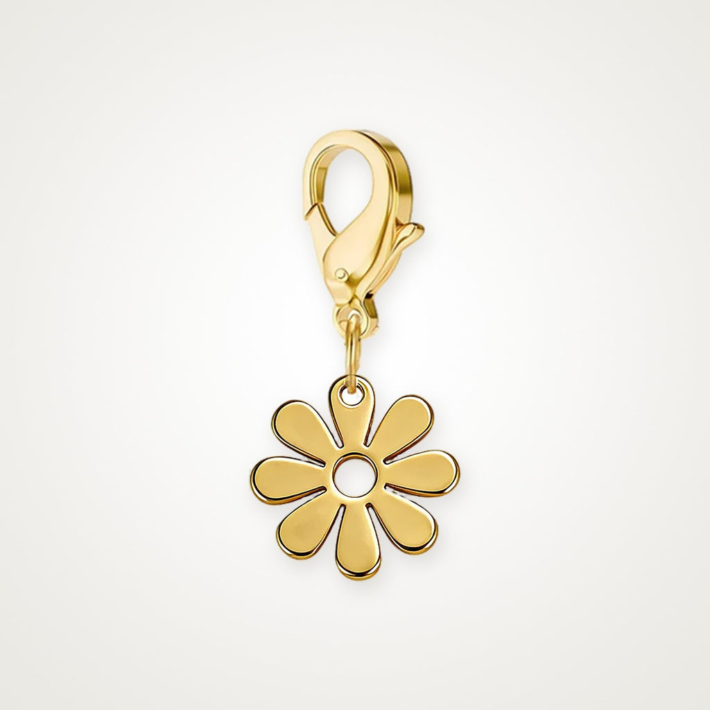 Charm Florecita dorado con broche de langosta