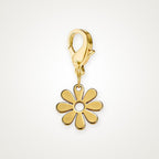 Charm Florecita dorado con broche de langosta