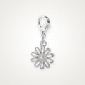 Charm Margarita plateado con broche de langosta