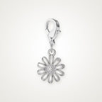 Charm Margarita plateado con broche de langosta
