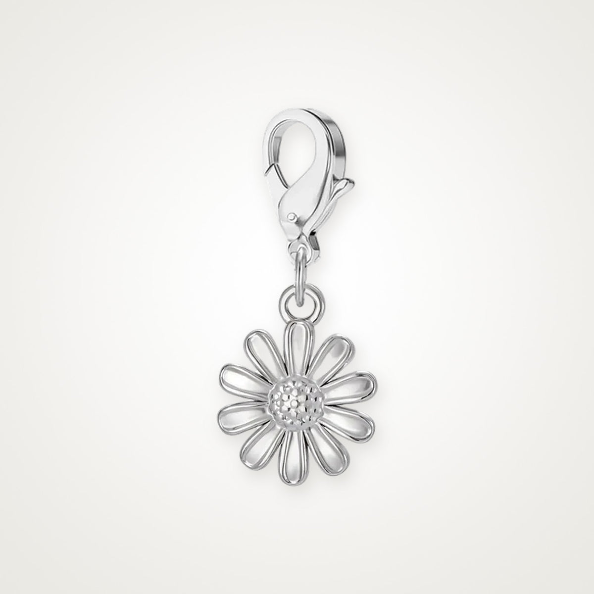 Charm Margarita plateado con broche de langosta