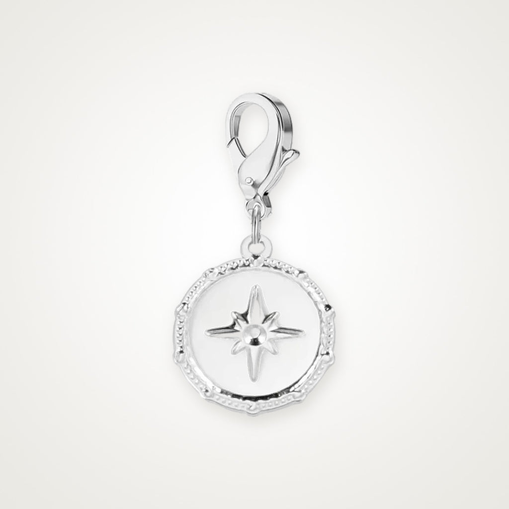Charm Medalla Estrella plateado con broche de langosta
