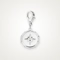 Charm Medalla Estrella plateado con broche de langosta