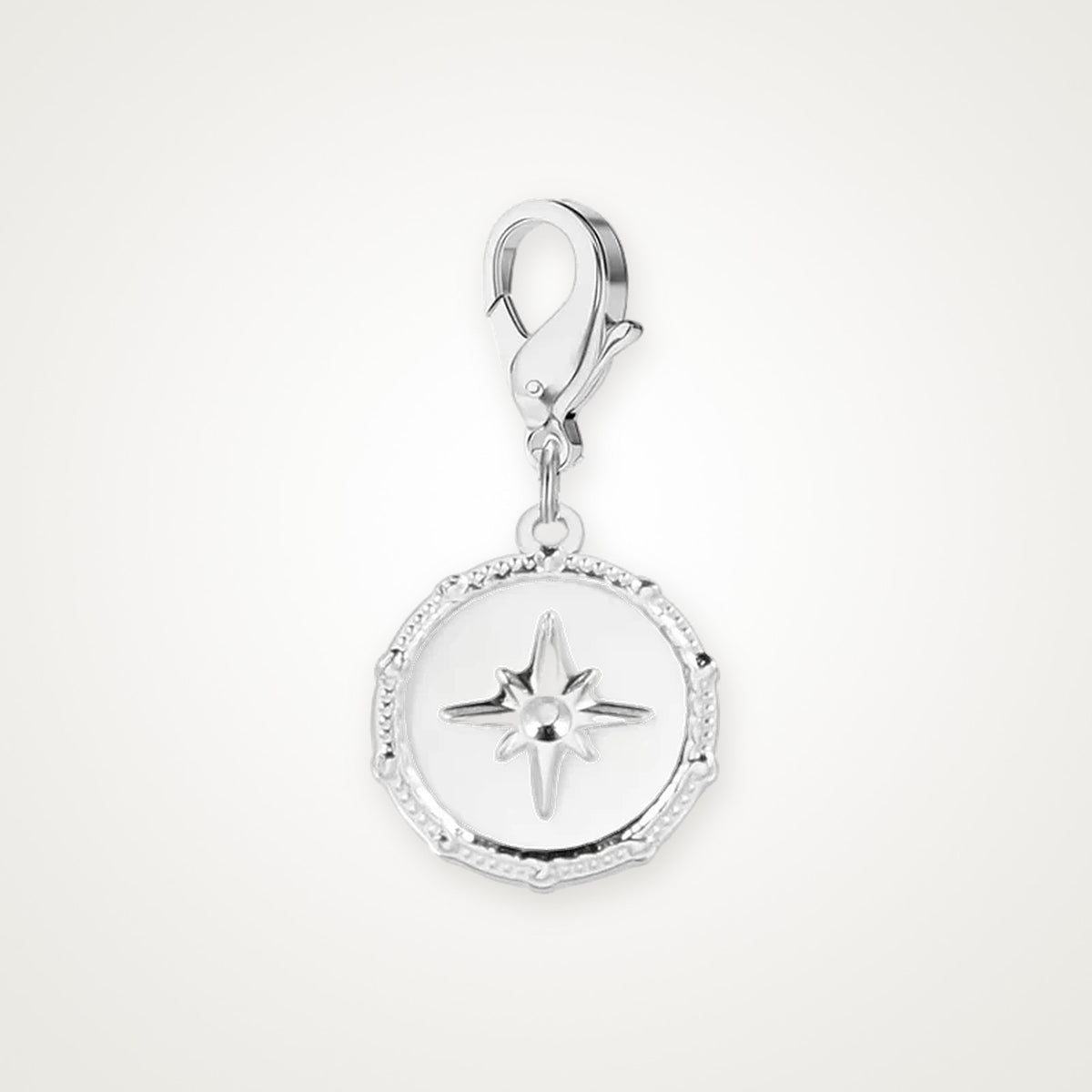 Charm Medalla Estrella plateado con broche de langosta