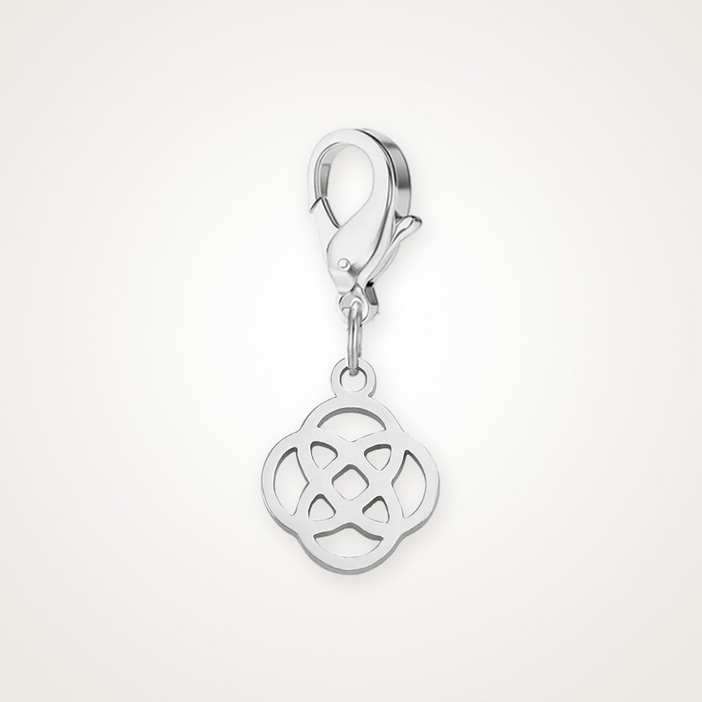 Charm Nudo de Protección plateado con broche de langosta