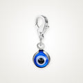 Charm Ojo Turco plateado con broche de langosta