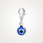 Charm Ojo Turco plateado con broche de langosta