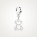 Charm Osito plateado con broche de langosta