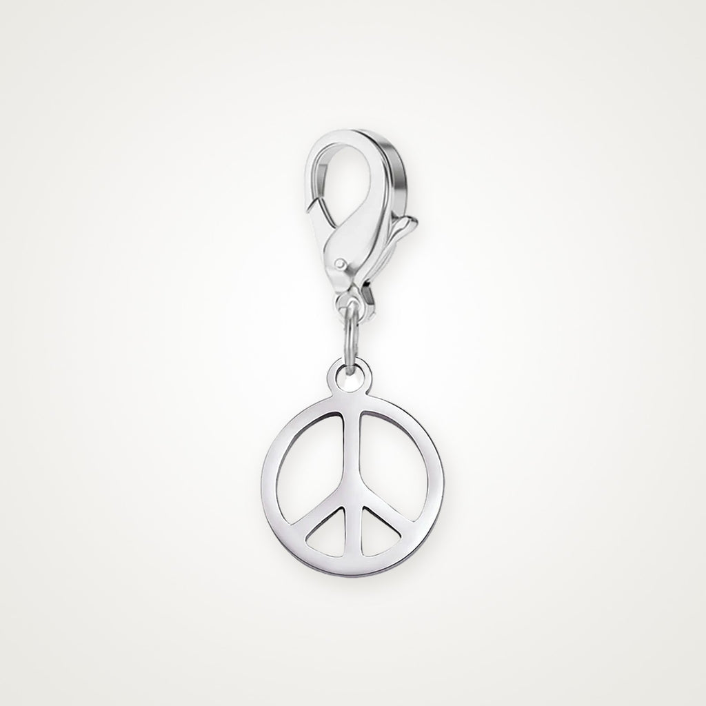 Charm Paz plateado con broche de langosta