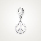 Charm Paz plateado con broche de langosta