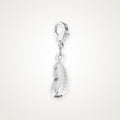 Charm Pluma plateado con broche de langosta