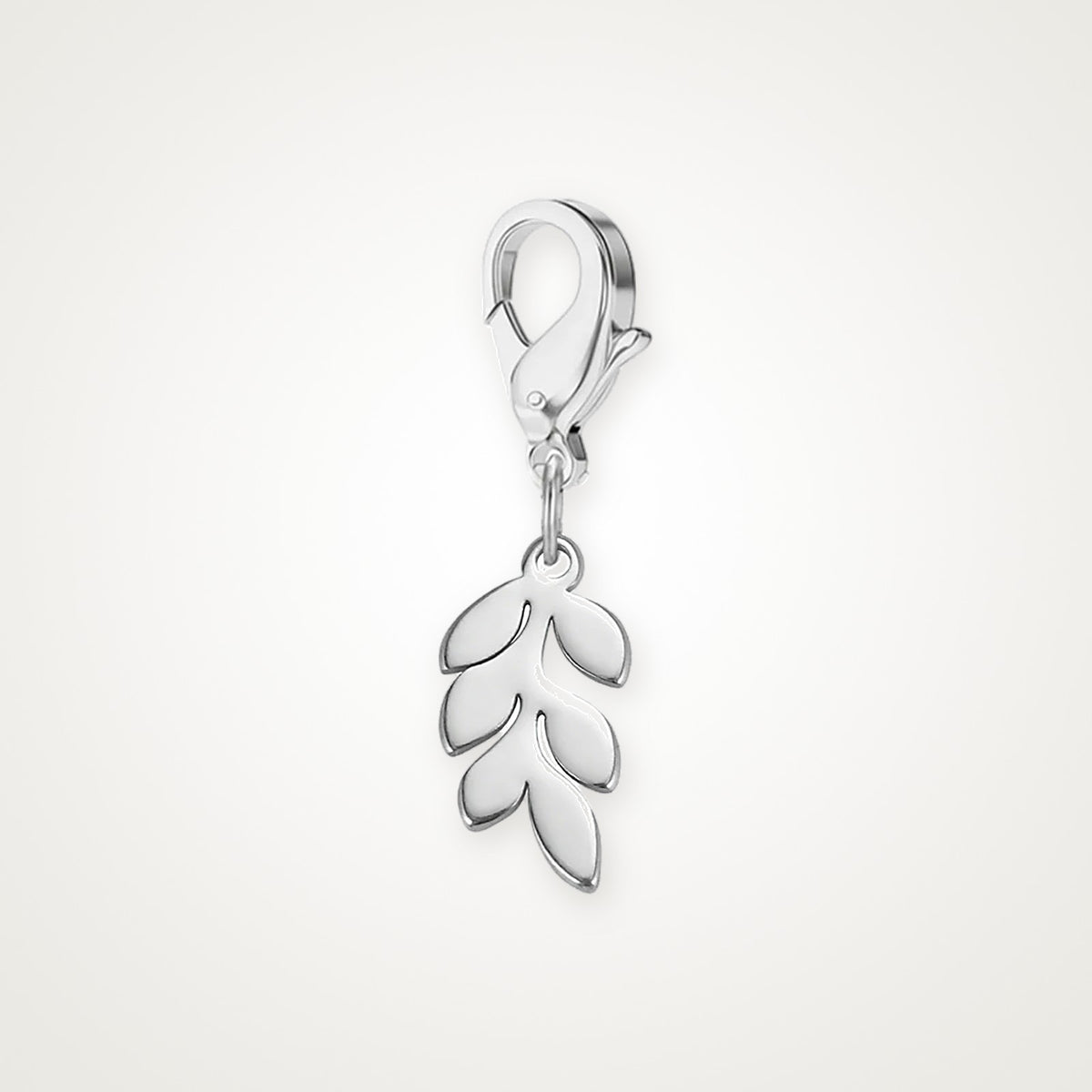 Charm Rama de Olivo plateado con broche de langosta