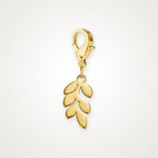 Charm Rama de Olivo dorado con broche de langosta