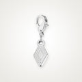 Charm Rombo plateado con broche de langosta
