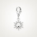 Charm Sol plateado con broche de langosta