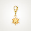 Charm Sol dorado con broche de langosta
