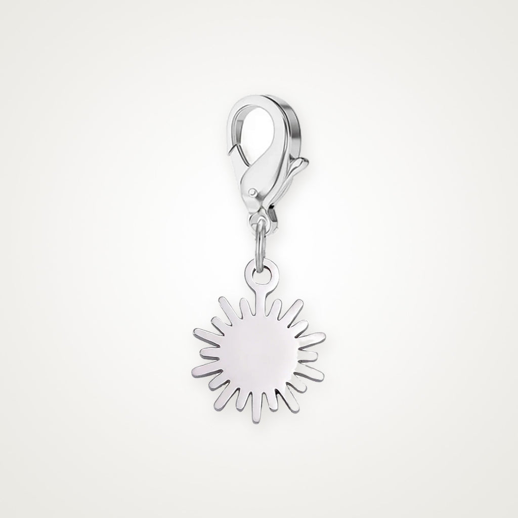 Charm Solecito plateado con broche de langosta