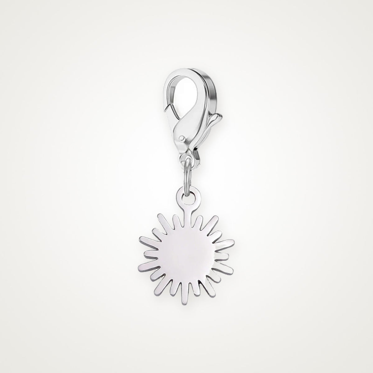 Charm Solecito plateado con broche de langosta