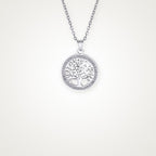 Collar Árbol de la vida con brillos plateado