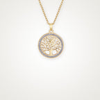 Collar Árbol de la vida con brillos dorado