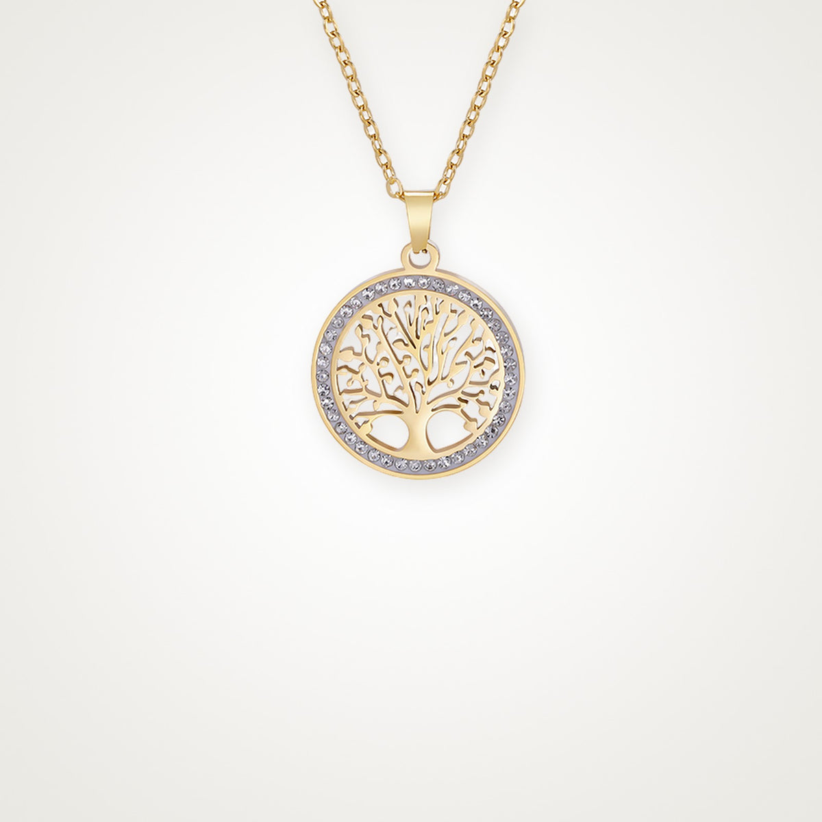 Collar Árbol de la vida con brillos dorado