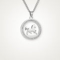 Collar Caballo con brillos plateado