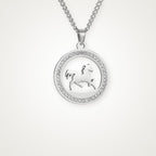 Collar Caballo con brillos plateado