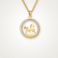 Collar Caballo con brillos dorado