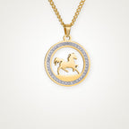 Collar Caballo con brillos dorado