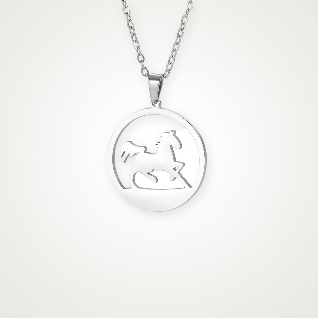 Collar Caballo plateado