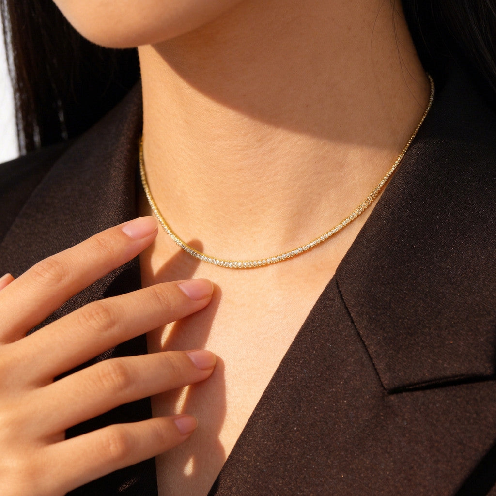 Collar Choker con Zirconias Deslumbrantes