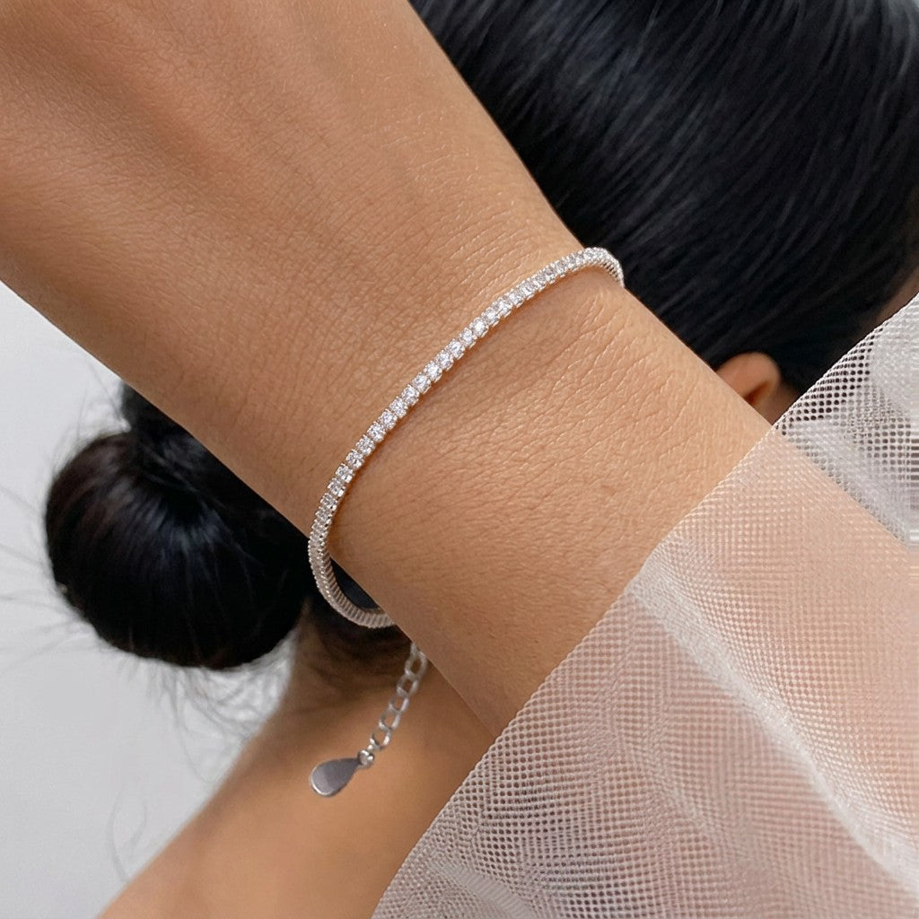 Collar Choker con Zirconias y Pulsera a Juego