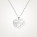 Collar Corazón de mamá plateado