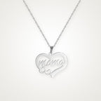 Collar Corazón de mamá plateado