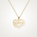 Collar Corazón de mamá dorado