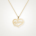 Collar Corazón de mamá dorado