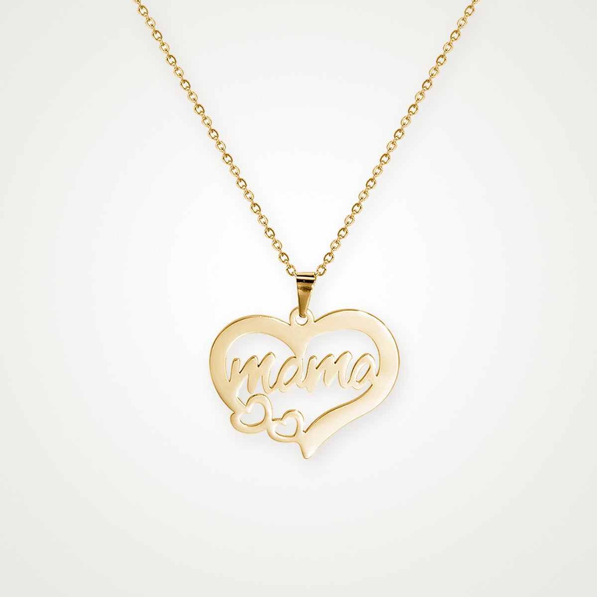 Collar Corazón de mamá dorado