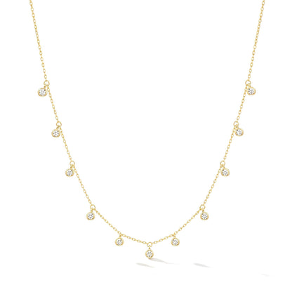 Collar Corto con Flecos y Zirconias