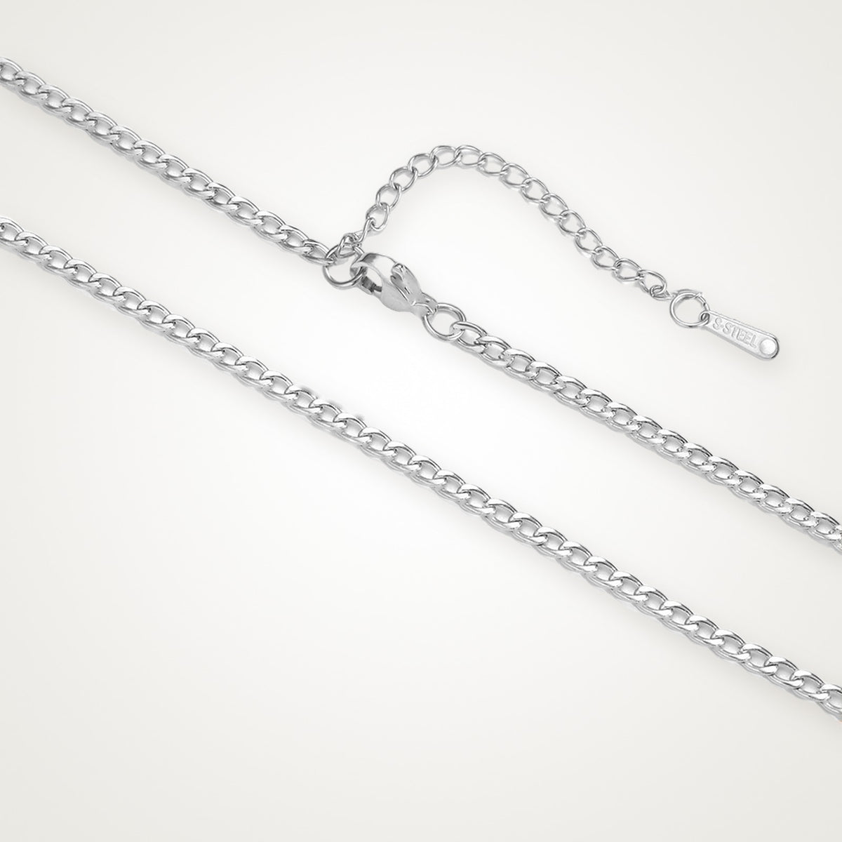 Collar Cubano plateado para charms