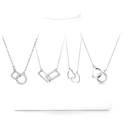 Collar Doble Corazón y Cruz con Zirconias