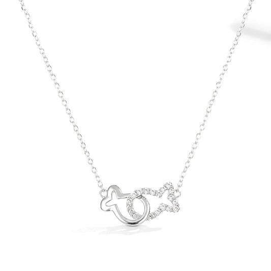 Collar Doble Pez Calado con Zirconias