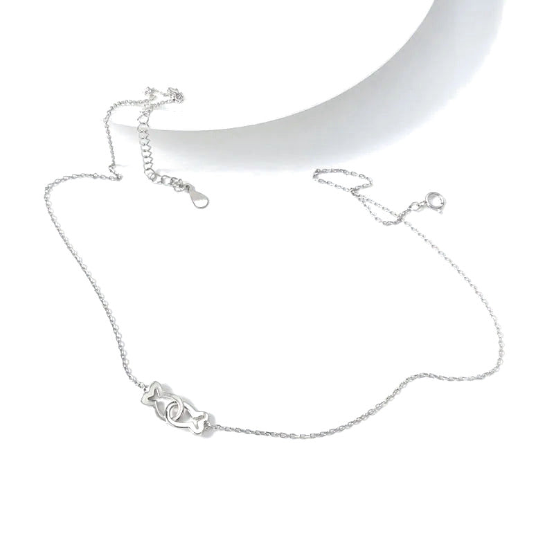 Collar Doble Pez Calado con Zirconias