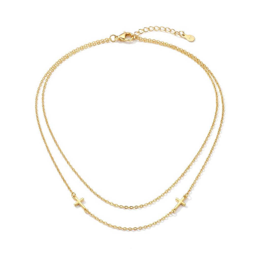 Collar en Capas con Cruz