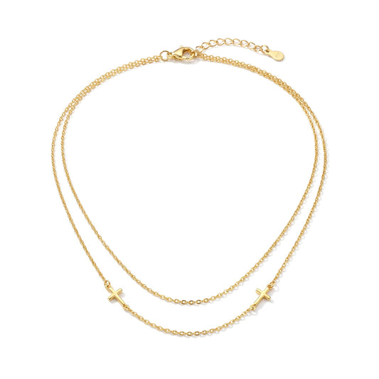 Collar en Capas con Cruz